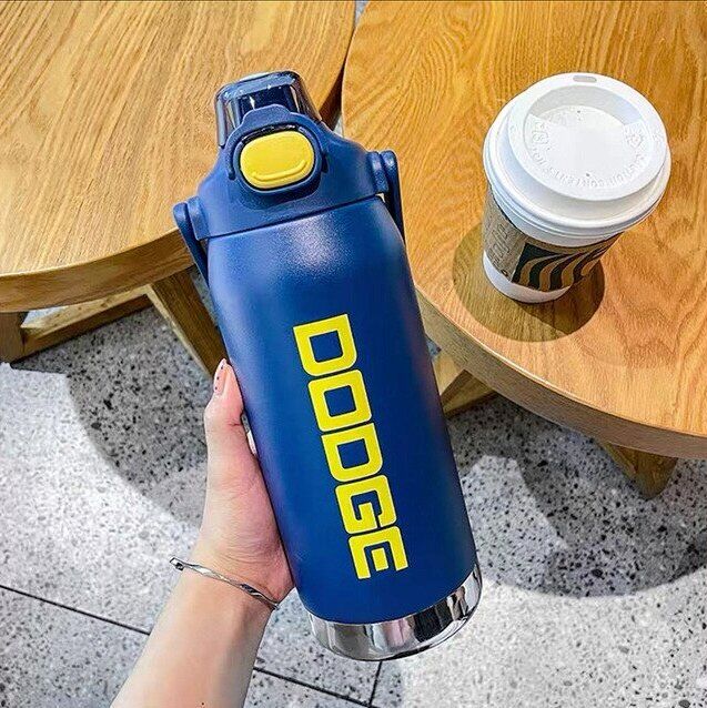 DODGE | Stainless Steel Thermos Water Bottle | 1.2L Dark Blue